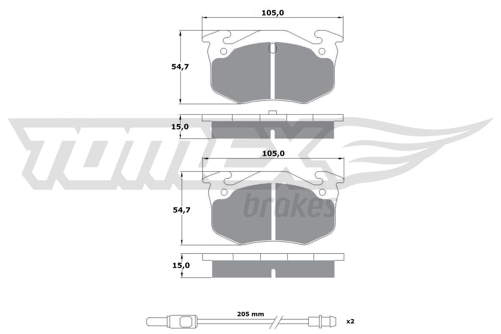 Sada brzdových platničiek kotúčovej brzdy TOMEX Brakes